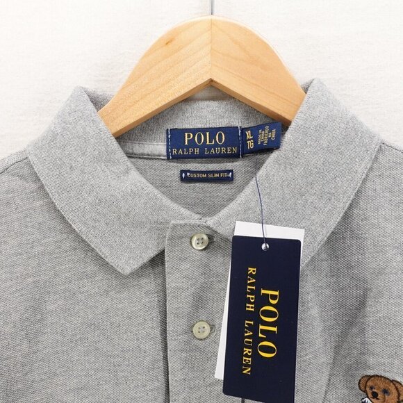 Polo Ralph Lauren Men's Slim Fit Polo Bear Polo Shirt Gray XL - Picture 4 of 11